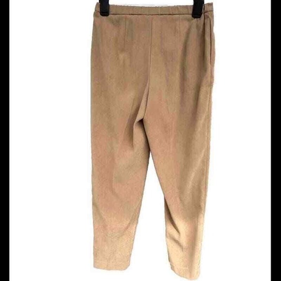Harve Benard Dress Slack Trousers Women 2 Petite Tan Ankle Brushed Office Career - Picture 6 of 6
